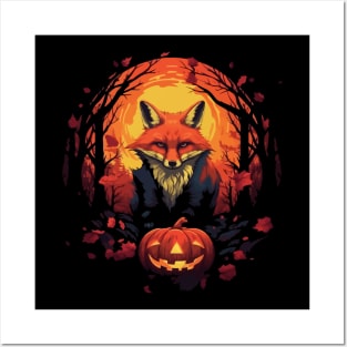 Red Fox Halloween Posters and Art